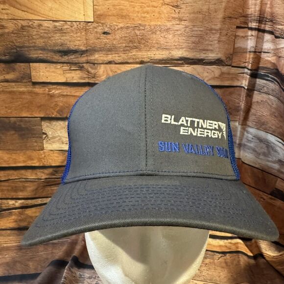 Blattner Energy Hat Cap SnapBack Adjustable Grey Blue Mesh Sun Valley Solar - Picture 1 of 7